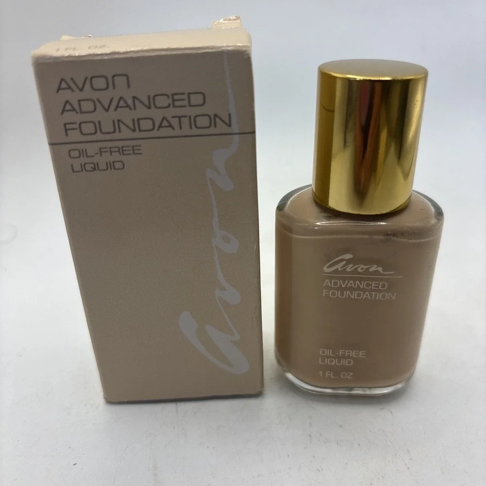 Vtg Avon Advanced Foundation Oil Free Liquid Porcelain Beige NOS 1oz